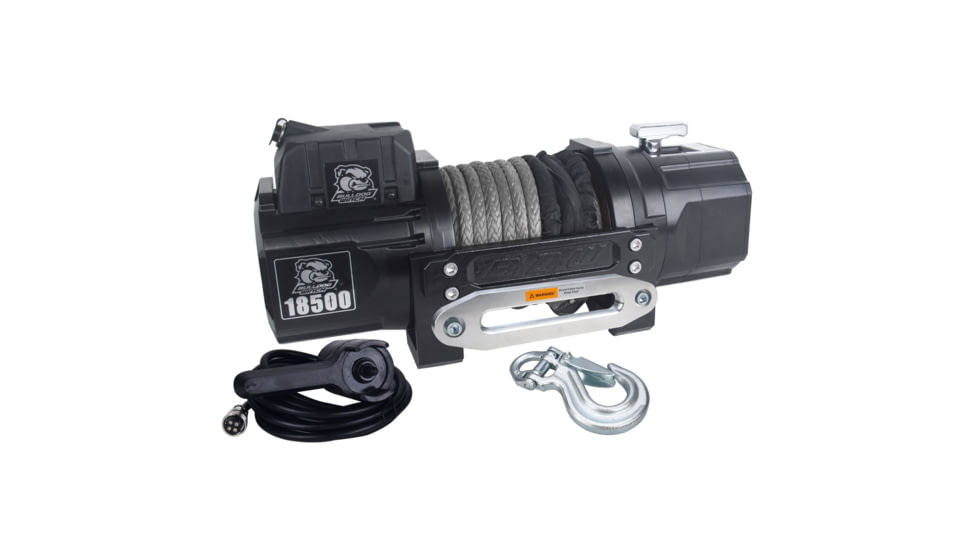 Bulldog Winch 18500lb Heavy-Duty Winch with 80ft Synthetic Rope, 10060