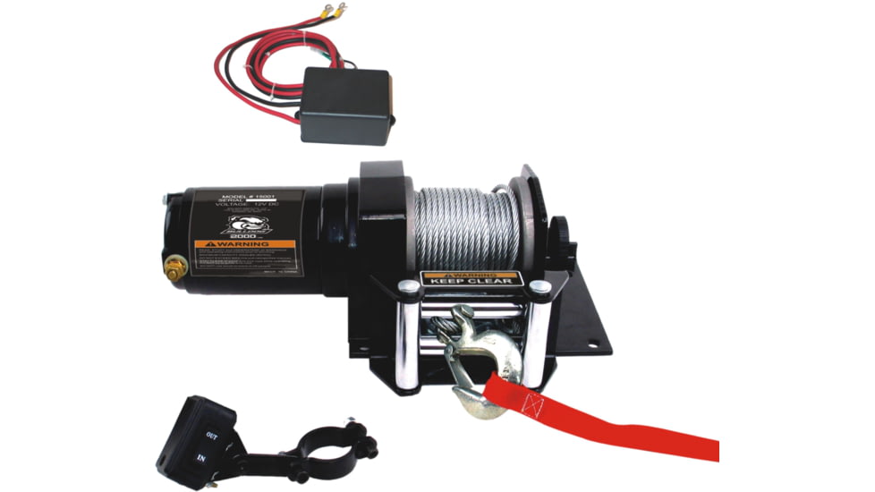 Bulldog Winch 2000lb ATV Winch w/ 50ft Wire Rope, Roller Fairlead, 15001