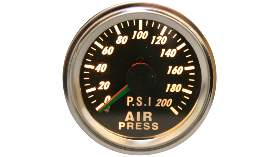 Bulldog Winch 0-200PSI Air Pressure Gauge, 2in, Dual Needle, Mechanical, Lighted, 42075B