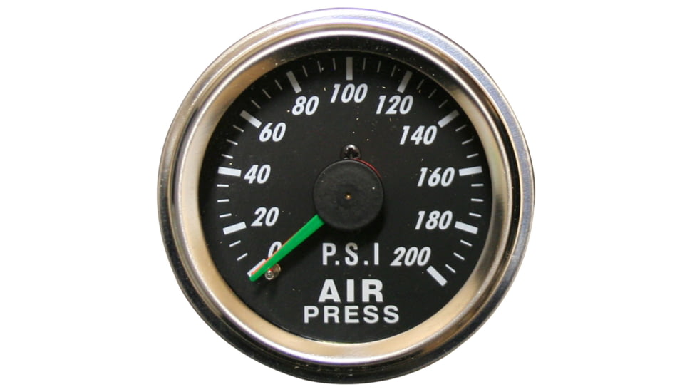 Bulldog Winch 0-200PSI Air Pressure Gauge, 2in, Dual Needle, Mechanical, Lighted, 42075B