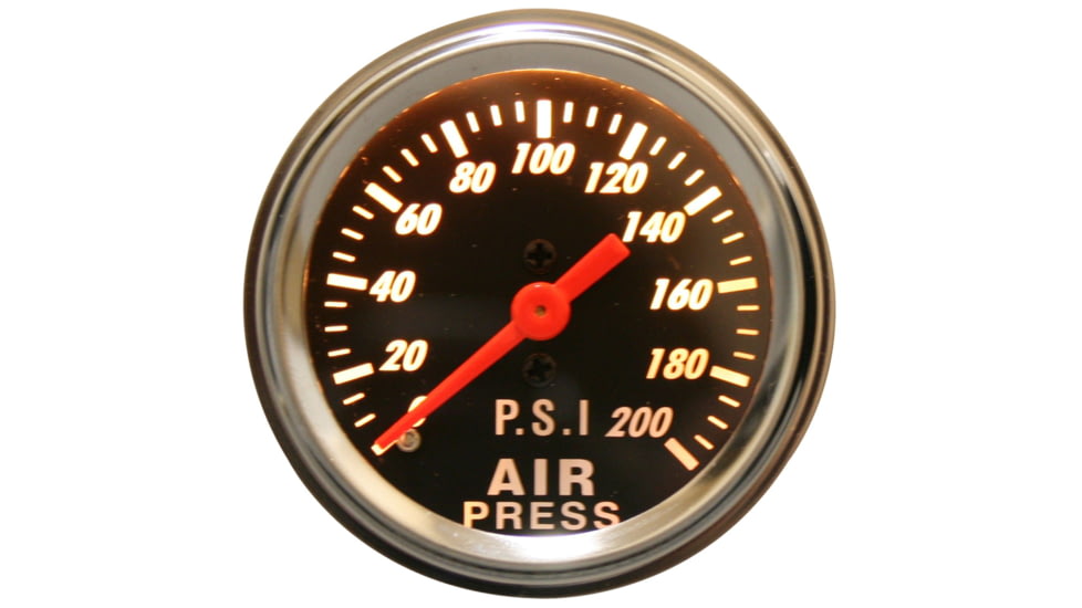 Bulldog Winch 0-200PSI Air Pressure Gauge, 2in, Mechanical, Lighted, 42074B