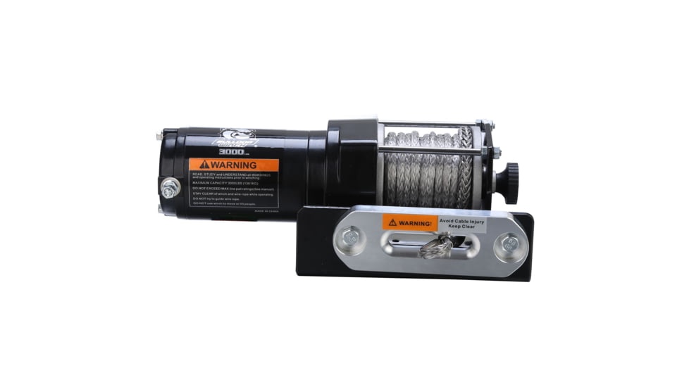 Bulldog Winch 3000lb ATV Winch w/ 40ft Synthetic Rope, Aluminum Hawse Fairlead, 15011