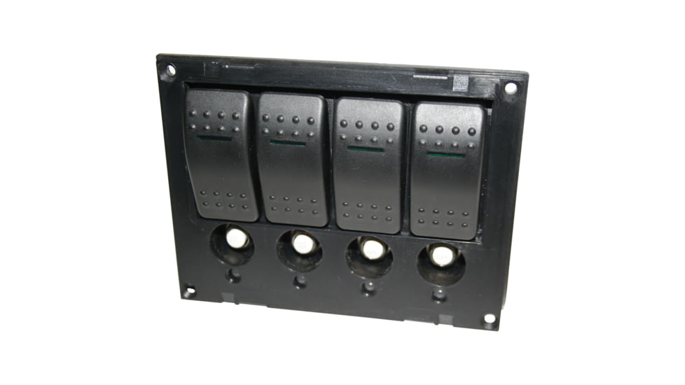 Bulldog Winch 4-Switch Panel w/ Lighted Breakers, Black, 20266