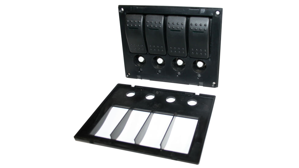 Bulldog Winch 4-Switch Panel w/ Lighted Breakers, Black, 20266