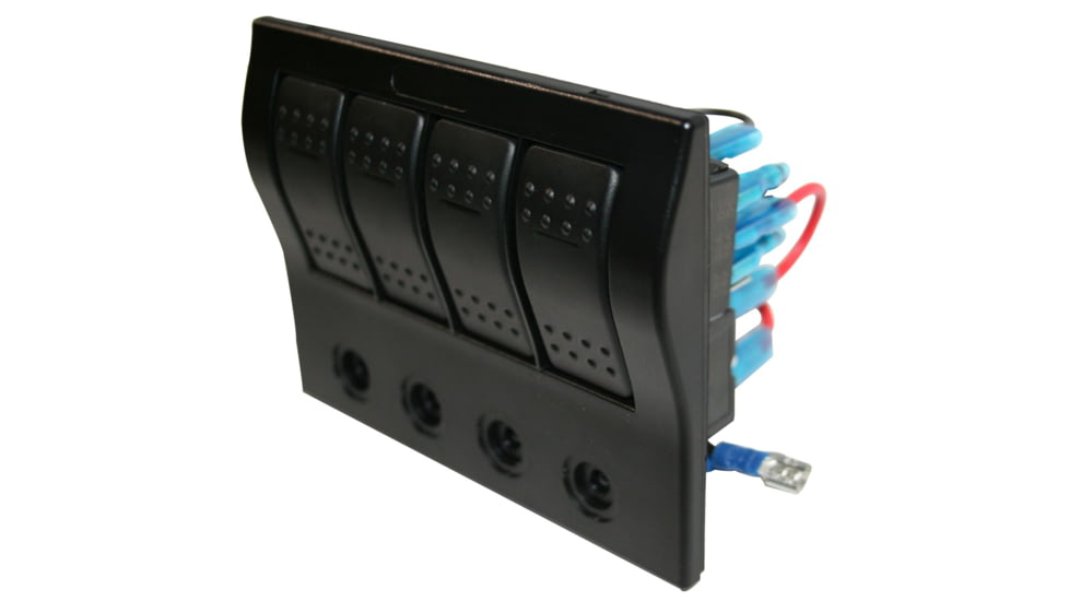 Bulldog Winch 4-Switch Panel w/ Lighted Breakers, Black, 20266