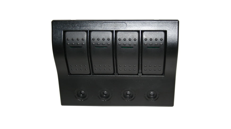 Bulldog Winch 4-Switch Panel w/ Lighted Breakers, Black, 20266
