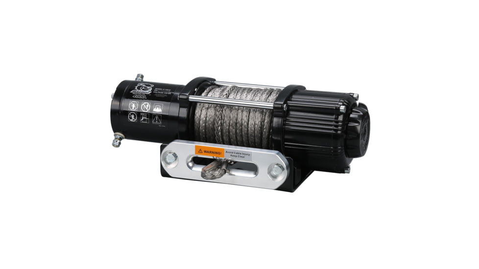 Bulldog Winch 4000lb UTV/Utility Winch w/ 50ft Synthetic Rope, Aluminum Hawse Fairlead, 15012