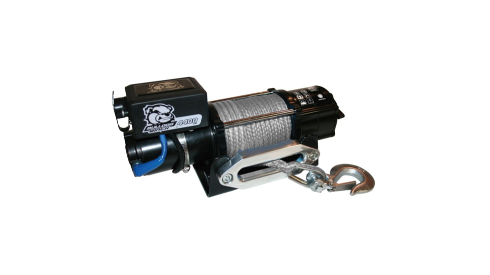 Bulldog Winch 4400lb Trailer/Utility Winch, 50ft Synth Rope, Roller Fairlead, Mnt Plate, 15020