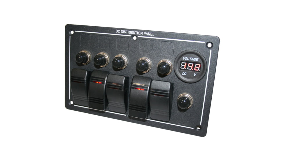 Bulldog Winch 5-Switch Panel with Breakers And Voltmeter, 20267