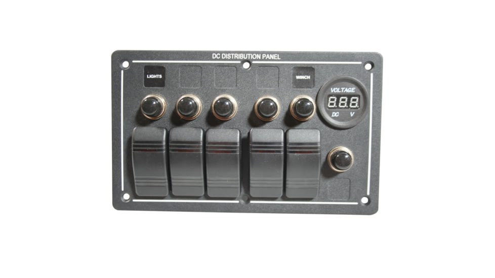 Bulldog Winch 5-Switch Panel with Breakers And Voltmeter, 20267