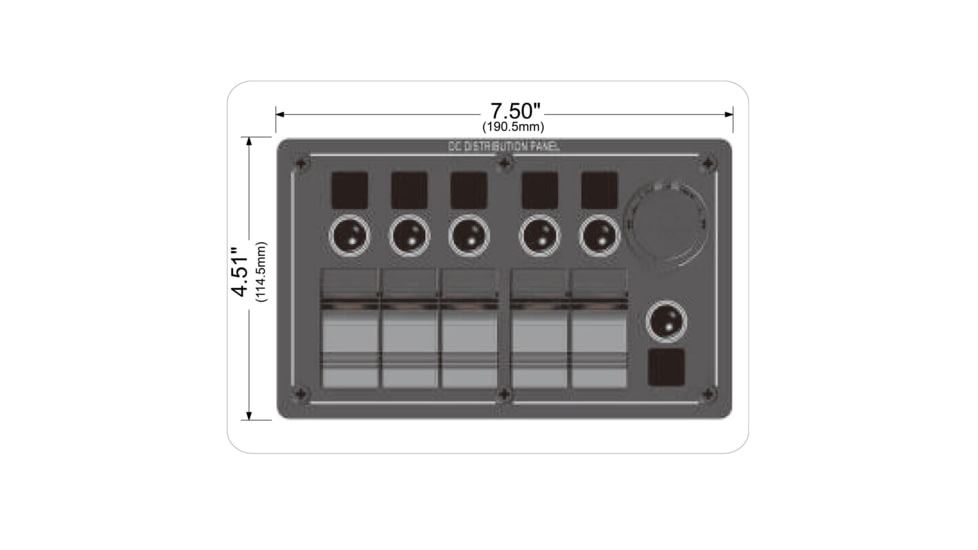 Bulldog Winch 5-Switch Panel with Breakers And Voltmeter, 20267