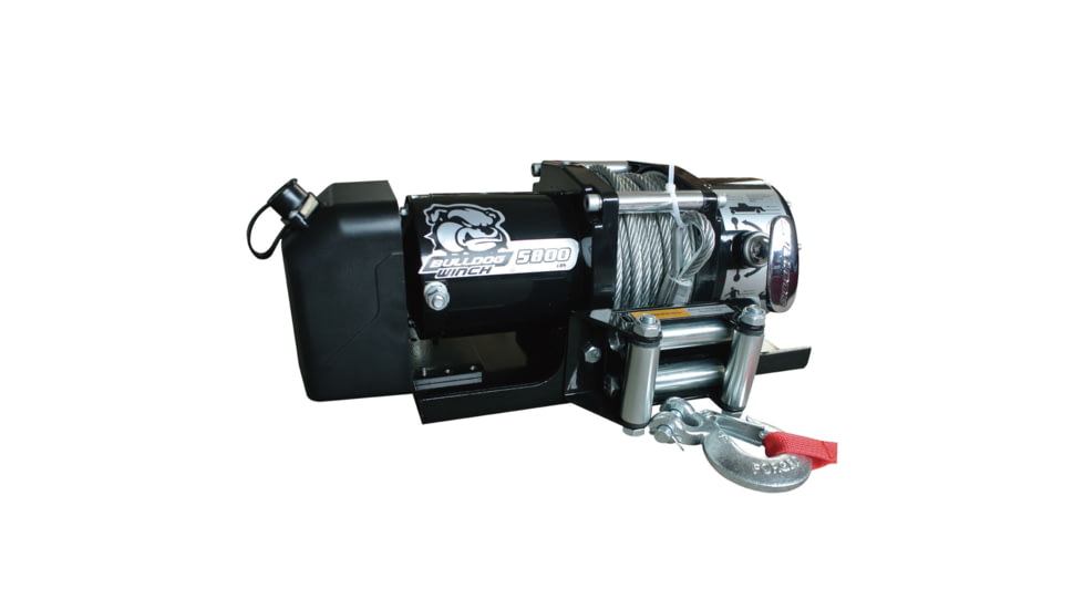 Bulldog Winch 5800lb Trailer Winch, 55ft Wire Rope, Roller Fairlead, Mnt Plate, Low Profile, 10029