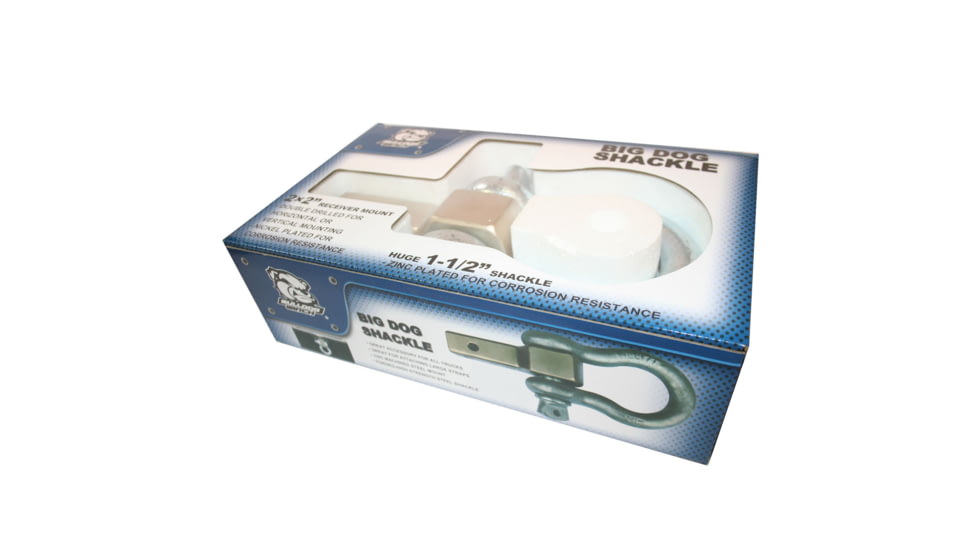 Bulldog Winch Big Dog Shackle, 2X2in Receiver Mount w/ 1-1/2in Shackle, Silver, 20181