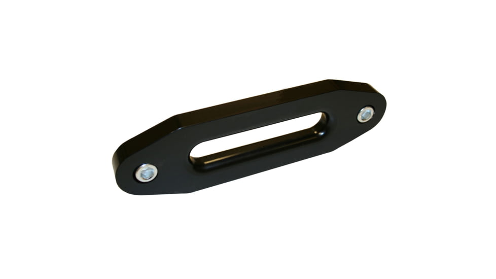 Bulldog Winch Hawse Fairlead, Aluminum with 8in Mount/Short Drum, 3/4in Thick, Black, 20087