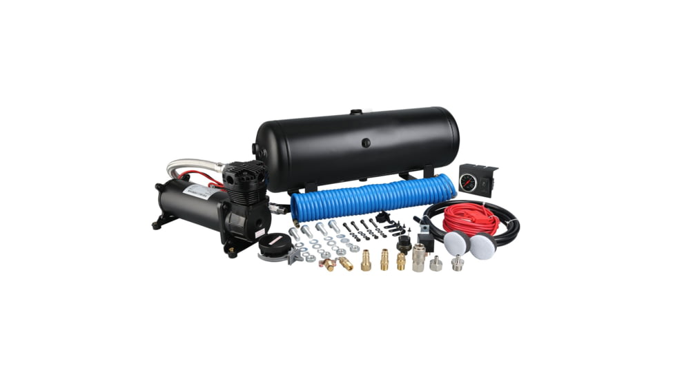 Bulldog Winch On Board Air Kit, 145PSI 1.8CFM, 2.5 Gallon Air Tank, in-Cab Gauge and Switch, Black, 41005