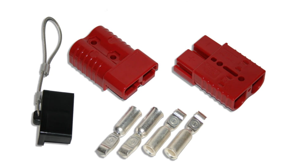 Bulldog Winch Quick Connect Set 175A, 2 AWG w/ Dust Cover, Black, 20133