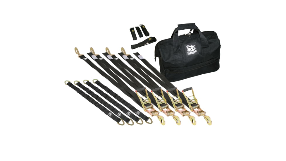 Bulldog Winch Ratcheting Tie-Down Strap Set, 13Pc, Black, 20350