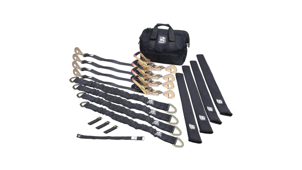 Bulldog Winch Ratcheting Tie-Down Strap Set, 17Pc, Black, 20351