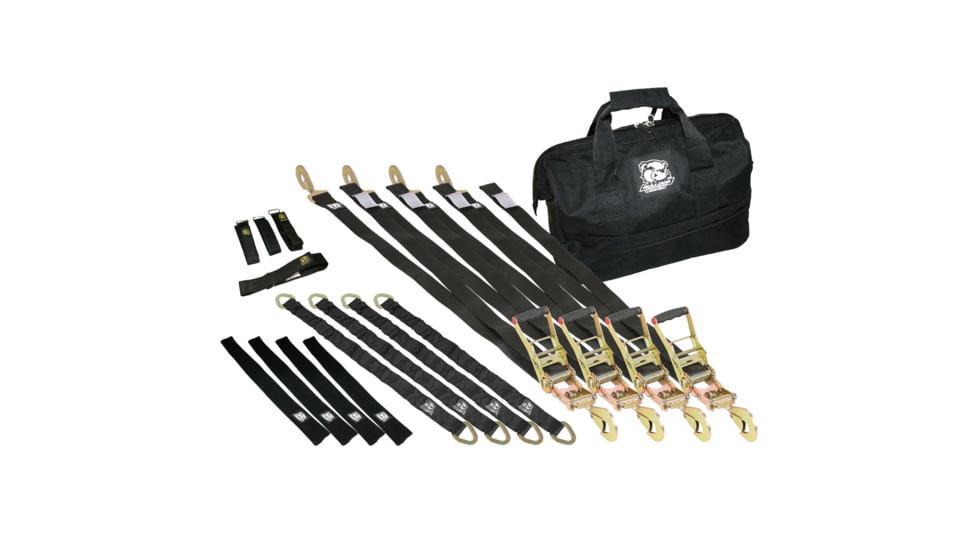 Bulldog Winch Ratcheting Tie-Down Strap Set, 17Pc, Black, 20351