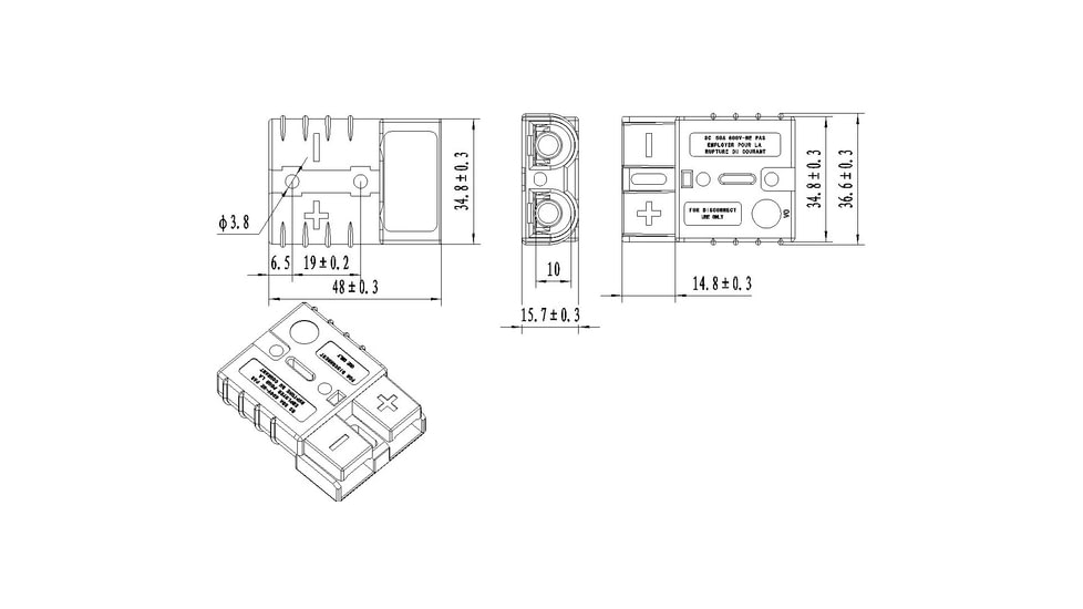 Bulldog Winch Terminals 50A x 8AWG, 1pr, Silver, 20161
