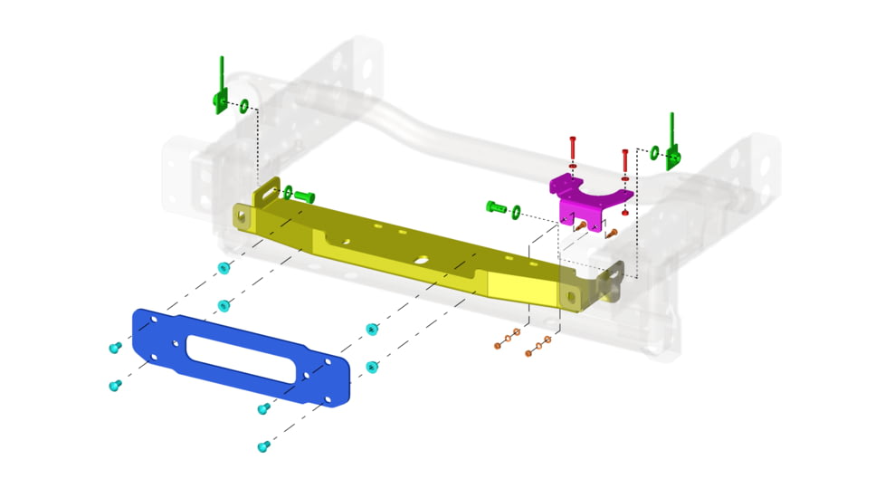 Bulldog Winch Winch Mount JK 10Th Anniversary Edition OE Bumper, Black, 20208