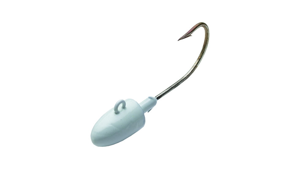 Bullet Weights Bullet Jig Head, Glow White, 1oz, 5/0 Hook, BTJP1BGLO
