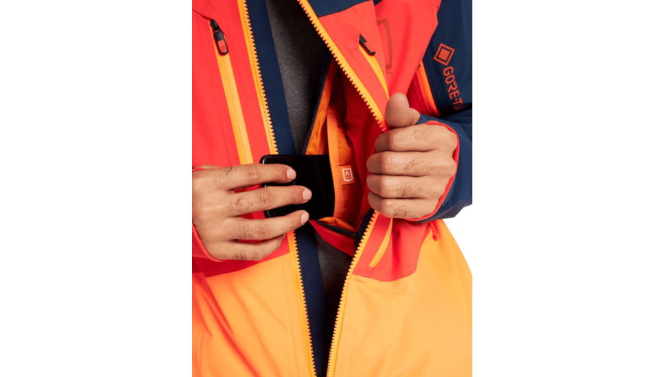 Burton ak GORE-TEX Swash Jacket - Mens, Dress Blue/Fiesta Red/Clownfish Orange, Extra Large, 10001108404-XL