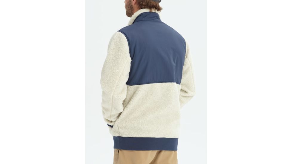 Burton Bower Full-Zip Fleece Jacket - Mens, Bonewt/Modigo, Large, 17348102101L