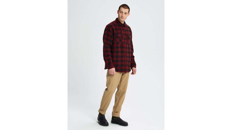 Burton Brighton Insulated Flannel Jacket - Mens, Bitters Htr Buff Pld, Extra Large, 18949101600XL
