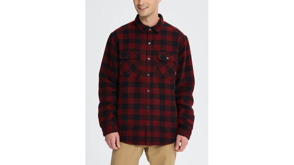 Burton Brighton Insulated Flannel Jacket - Mens, Bitters Htr Buff Pld, Extra Large, 18949101600XL