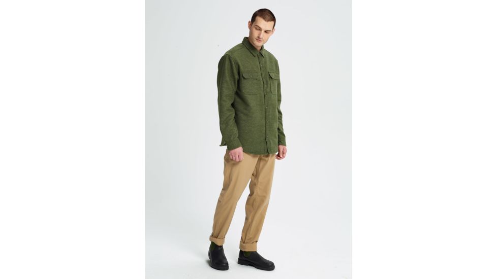 Burton Brighton Insulated Flannel - Mens, Dusty Olive Twill Yd, Large, 18949101965L