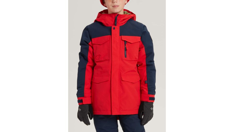 Burton Covert Jacket - Kids, Flame Scarlet / Dress Blue, Large, 20537101600-L