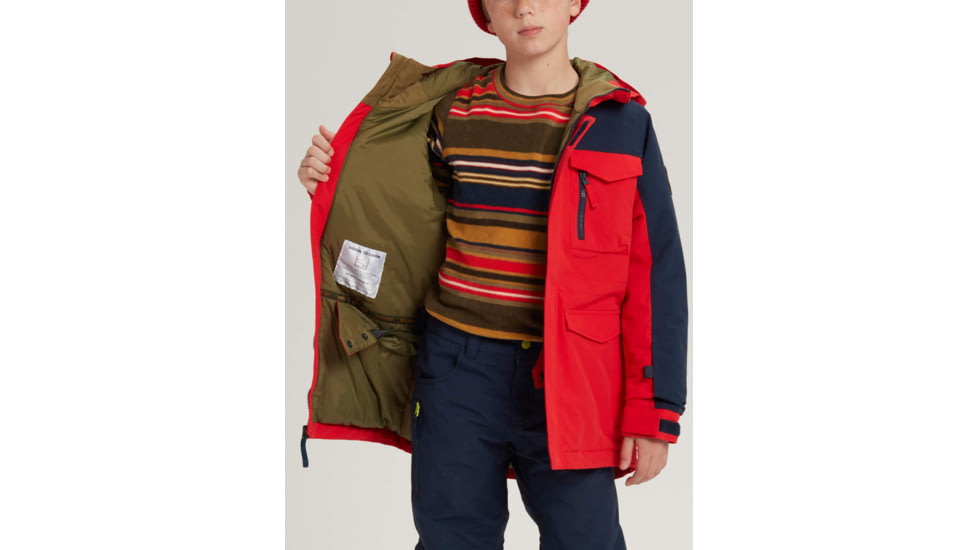 Burton Covert Jacket - Kids, Flame Scarlet / Dress Blue, Large, 20537101600-L
