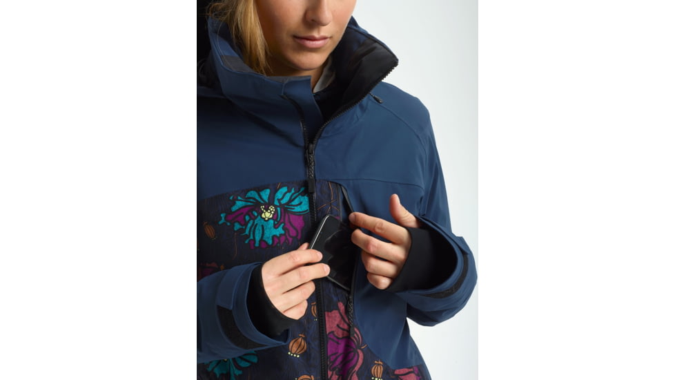 Burton Embark Jacket - Womens, Dress Blue / Bona Flora, Small, 10010106401-S