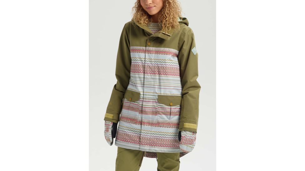 Burton Eyris Jacket - Womens, Martini Olive / Aqua Gray Revel, Small, 20551101300-S