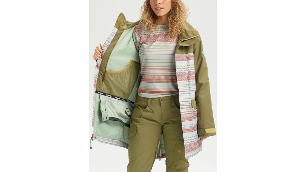 Burton Eyris Jacket - Womens, Martini Olive / Aqua Gray Revel, Small, 20551101300-S