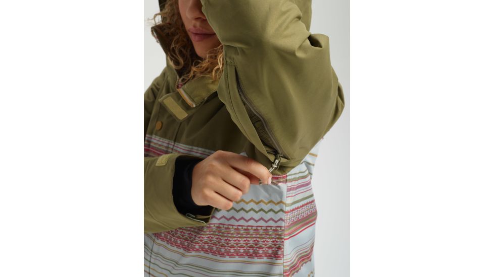 Burton Eyris Jacket - Womens, Martini Olive / Aqua Gray Revel, Small, 20551101300-S