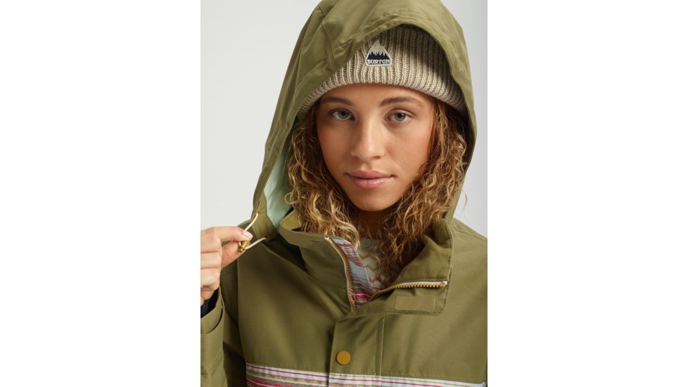 Burton Eyris Jacket - Womens, Martini Olive / Aqua Gray Revel, Small, 20551101300-S