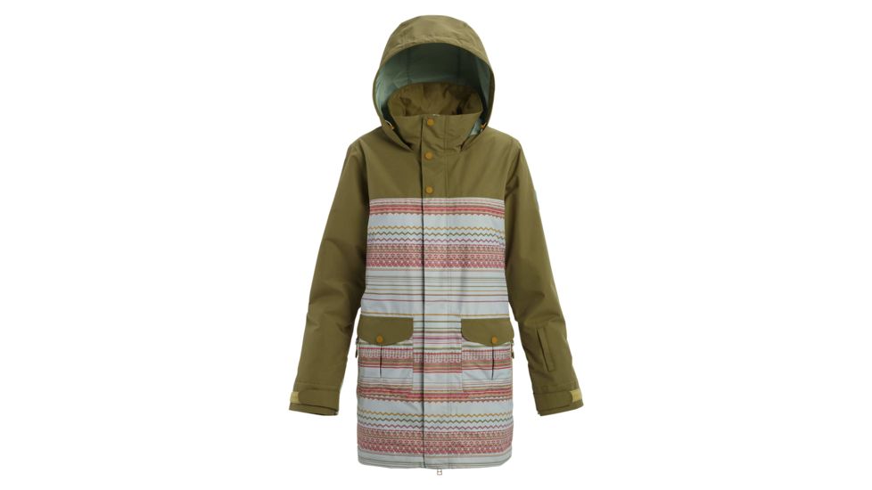 Burton Eyris Jacket - Womens, Martini Olive / Aqua Gray Revel, Small, 20551101300-S