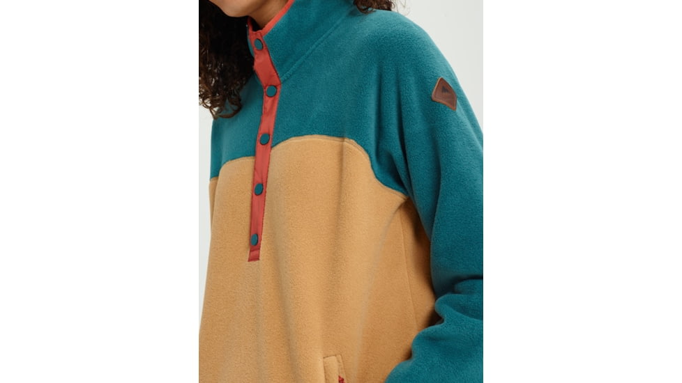 Burton Hearth Fleece Pullover - Womens, Balsam/Camel, Small, 17338104301S