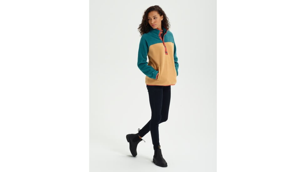 Burton Hearth Fleece Pullover - Womens, Balsam/Camel, Small, 17338104301S