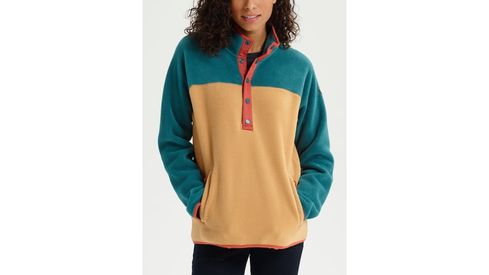 Burton Hearth Fleece Pullover - Womens, Balsam/Camel, Small, 17338104301S