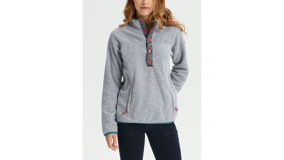 Burton Hearth Fleece Pullover - Womens, Gray Heather, Extra Small, 17338104020XS