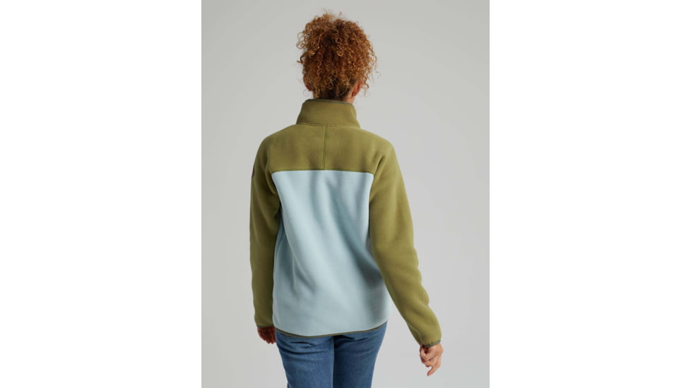 Burton Hearth Fleece Pullover - Womens, Martini Olive/Ether Blue, Large, 17338108301-L