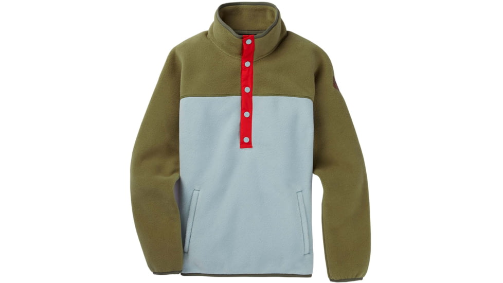 Burton Hearth Fleece Pullover - Womens, Martini Olive/Ether Blue, Large, 17338108301-L