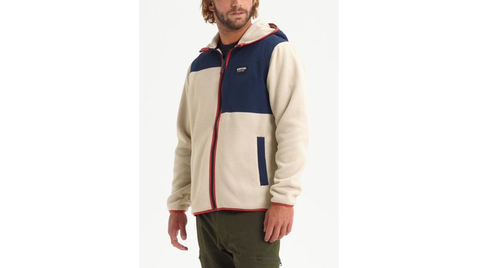 Burton Hearth Hooded Full-Zip Jacket - Mens, Plaza Taupe / Dress Blue, Small, 21357100250-S