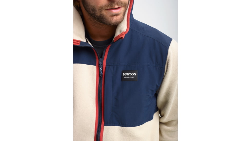 Burton Hearth Hooded Full-Zip Jacket - Mens, Plaza Taupe / Dress Blue, Small, 21357100250-S