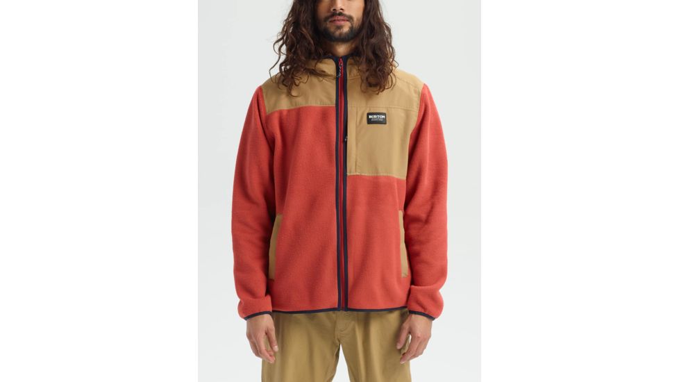 Burton Hearth Hooded Full-Zip Jacket - Mens, Tandori / Kelp, Small, 21357100600-S