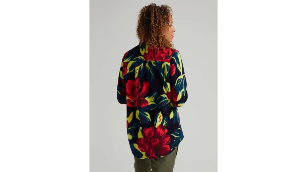 Burton Hearth Snap Up Fleece - Womens, Hibiscus Pink Oversized Floral, Medium, 22025100960-M