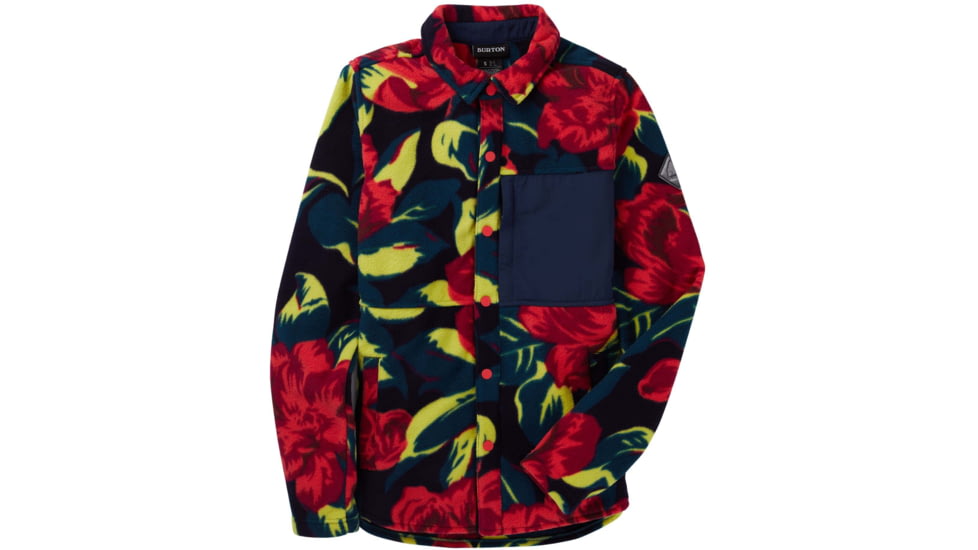 Burton Hearth Snap Up Fleece - Womens, Hibiscus Pink Oversized Floral, Medium, 22025100960-M
